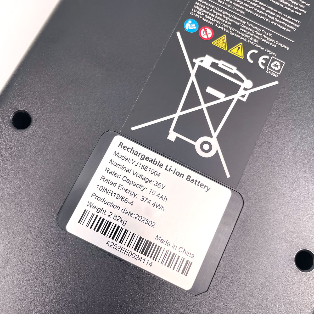Blaupunkt elcykel batteri (Passer til Samsung SDI) 36V (10,4Ah) - Billede 4